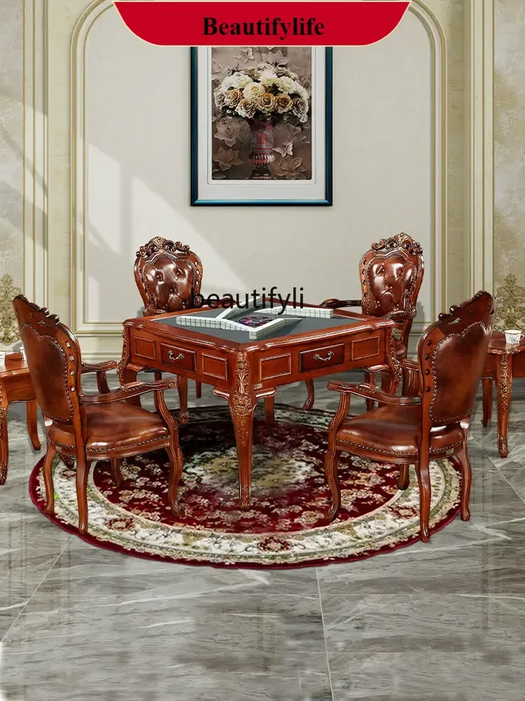 

G1218 Solid wood mahjong machine, automatic dining table, dual-purpose integrated mahjong table, household bass machine hemp new