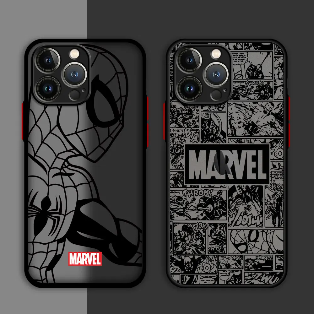 Case for Apple iPhone XS X XR 7 6S 8 Plus 12 Mini 14 Pro Max SE 15 11 Pro 13 15 11 Pro TPU Marvel Spiderman Ironman Soft Cover