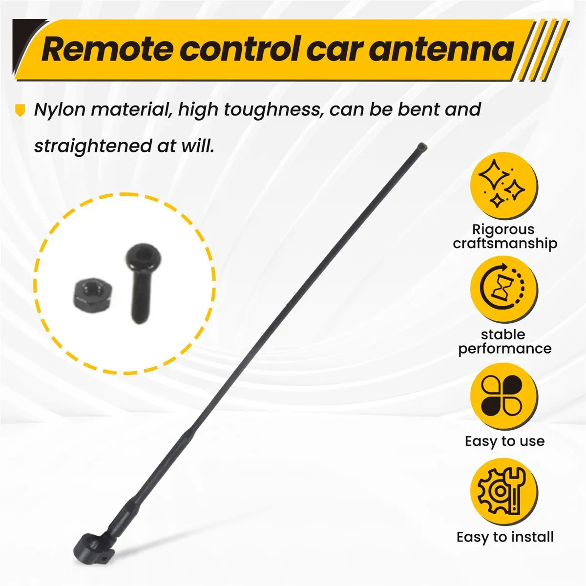 A48U 1Pcs Simulated Antenna Decorative Signal Line for 1/10 1/8 RC Car Traxxas TRX4 Defender AXIAL SCX10 II 90046 Style D