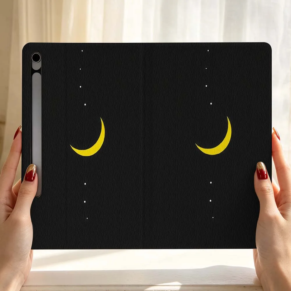 Crescent Moon Stars Soft For Samsung Galaxy Tab S11 S10 S9 S8 S7 S6 A9 A8 A11 Lite FE Plus Pen Tray Tablet Case