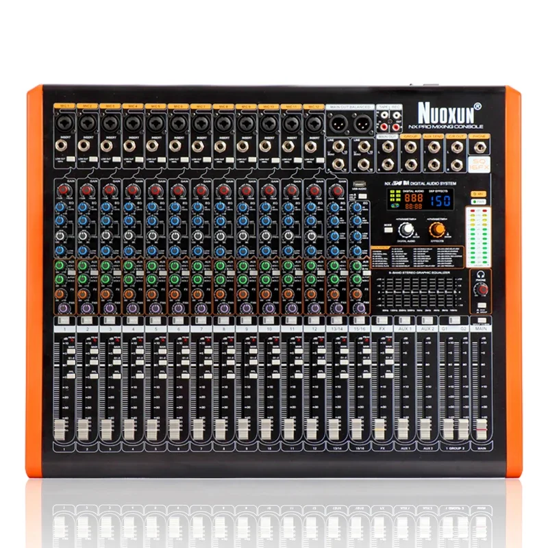 

16 Channel Professional Microphone Line Mixer With USB Bluetooth Sound System Mixing Console