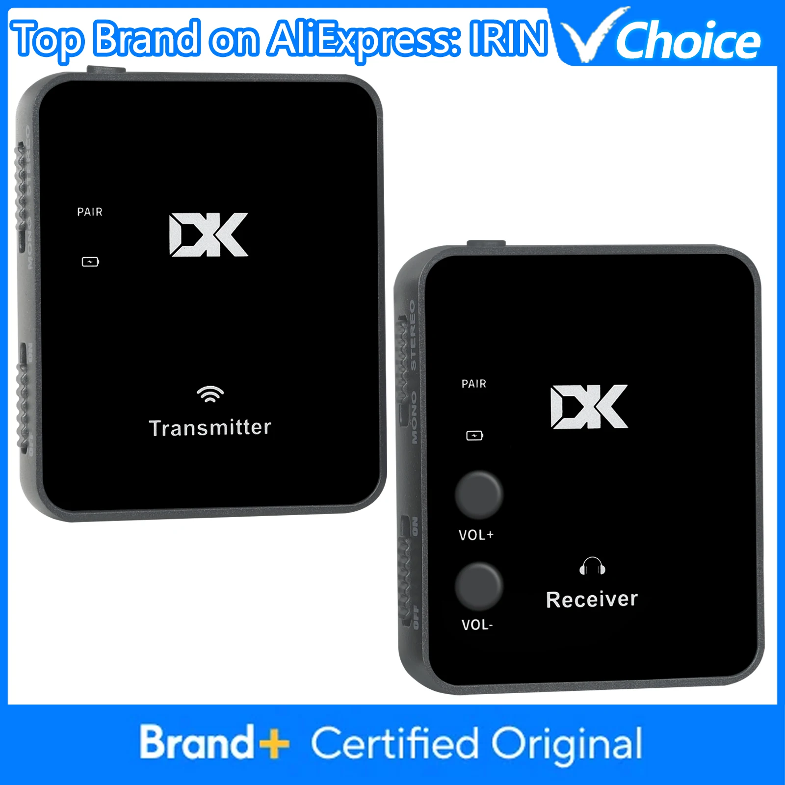 

IRIN Беспроводная система передачи монитора наушников 2,4 ГГц USB перезаряжаемый беспроводной передатчик и приемник Поддержка моно/стерео