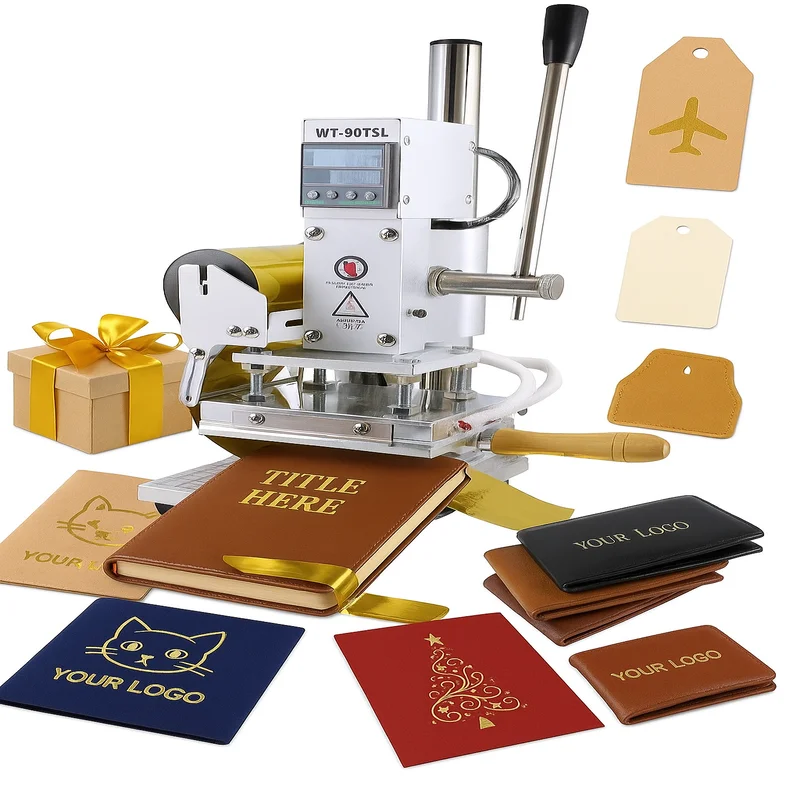 Factory Direct Semi-Automatic Pneumatic Hot Foil Stamping Machine Adjustable Heat Press for Plastic Cosmetic Leather Logo