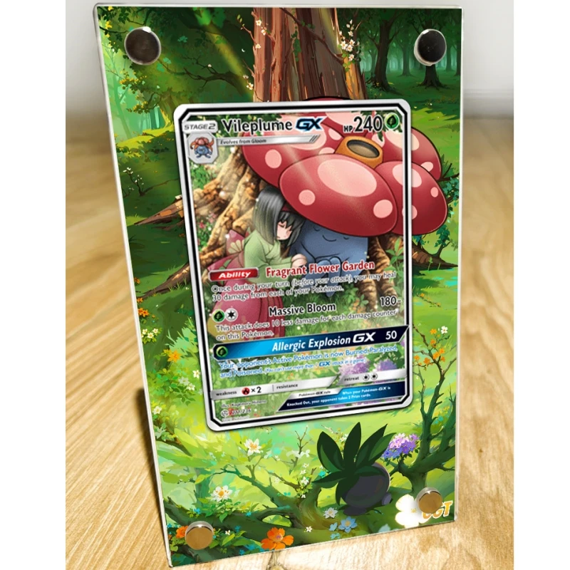 Pokemon PTCG Cards Brick Vileplume Anime Game Protective Case Self Made Extended Picture Acrylic Toys Gift Does No Include Cards