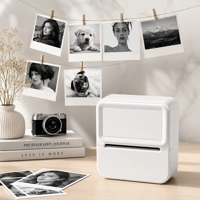 mini Bluetooth thermal printer, including  rolls of paper, suitable for student error questions, notes, diaries, photo