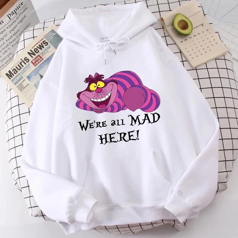 Gothic Sweatshirts Fashion Clothes Alice in Wonderland Hoodie Cheshire Cat Women Manga Sweatshirt Harajuku Female Hoodies Hoody