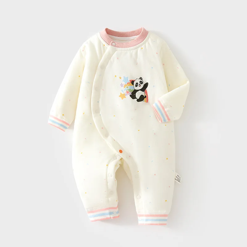 

Детский стеганый комбинезон 40G: сохраняет тепло, для осени и зимы, бесшовный, из тонкого утолщенного хлопка, детский комбинезон-ромпер