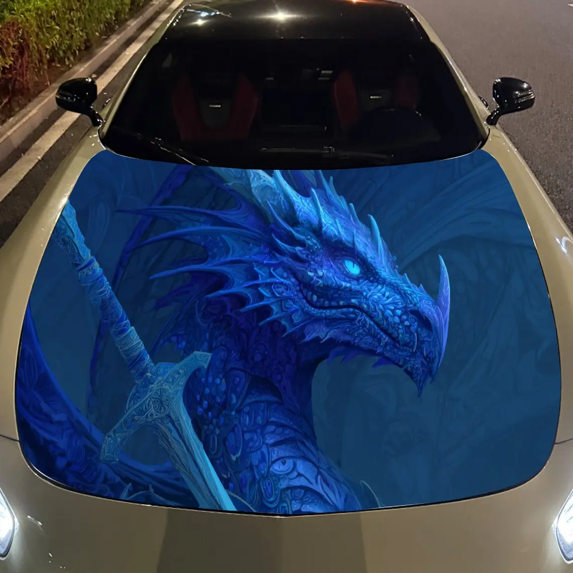 التنين العدالة الزرقاء يلحام غطاء السيارة ملصقات الفينيل لحماية سطح السيارة ملصق تزيين السيارة غطاء الفينيل يلتف ث