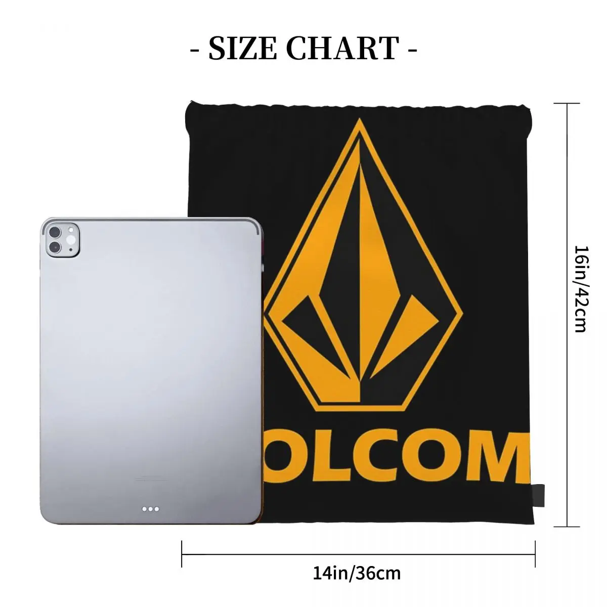 حقائب ظهر بشعار Volcom حقائب ظهر كاجوال محمولة برباط برباط حزمة جيب حقيبة أحذية حقائب كتب للطلاب الرجال والنساء