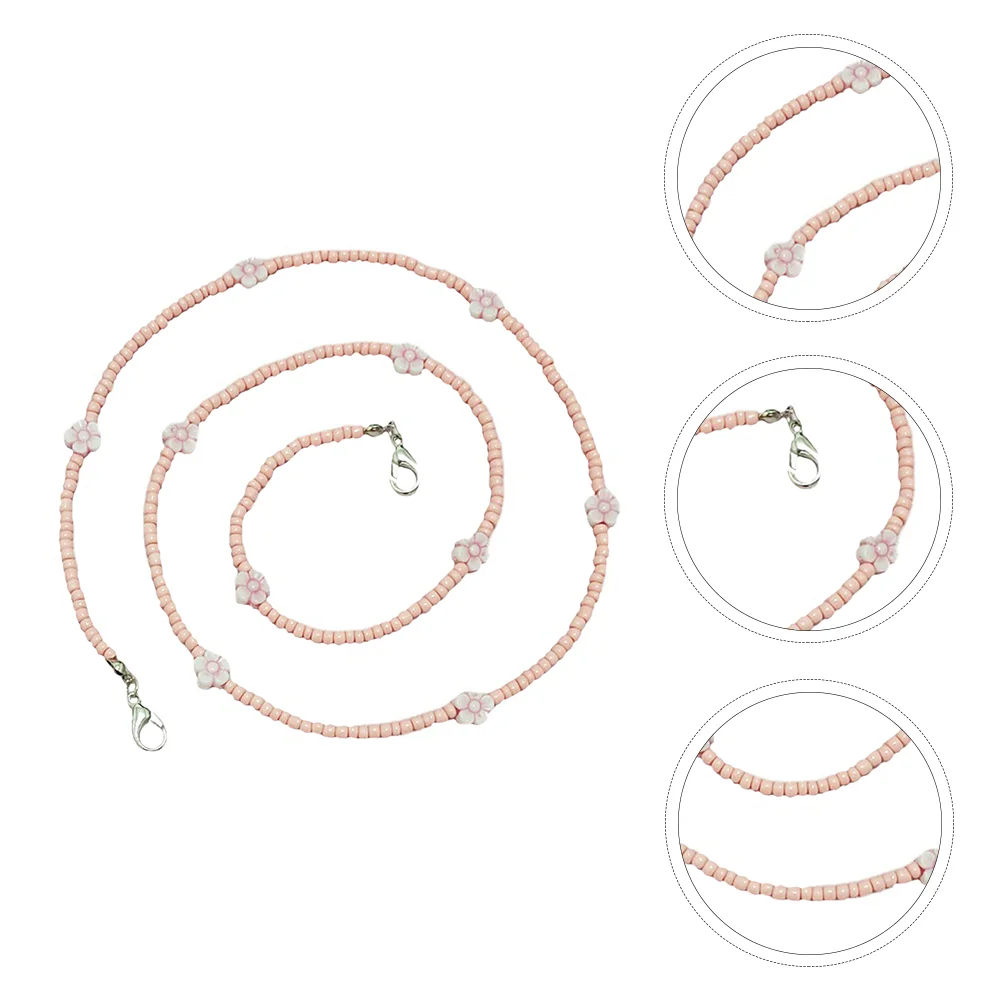 

Anti Loss Beaded Lanyard Mask Holder Clip Necklace Multi Functional Rice Bead Sunglasses Chain Eyewear Retainer Strap for Men