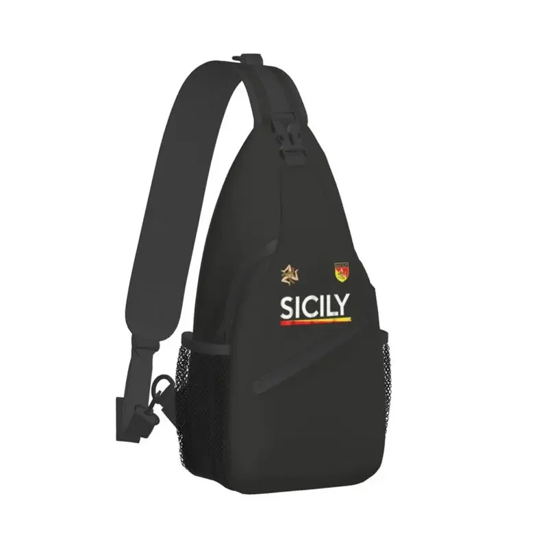 Sicilia Soccer Sicily Italy Football Jersey Sling Chest Bag Italian Crossbody Shoulder Backpack for Men Travel Hiking Daypack