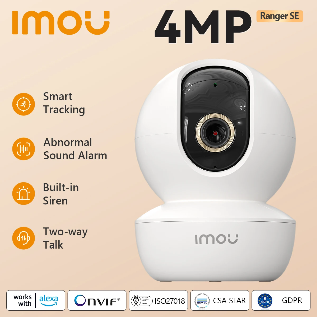 IMOU Ranger SE 4MP 360° PTZ Indoor Camera Human Detection Camera Baby Monitor Security Surveillance Wireless IP Camera CCTV