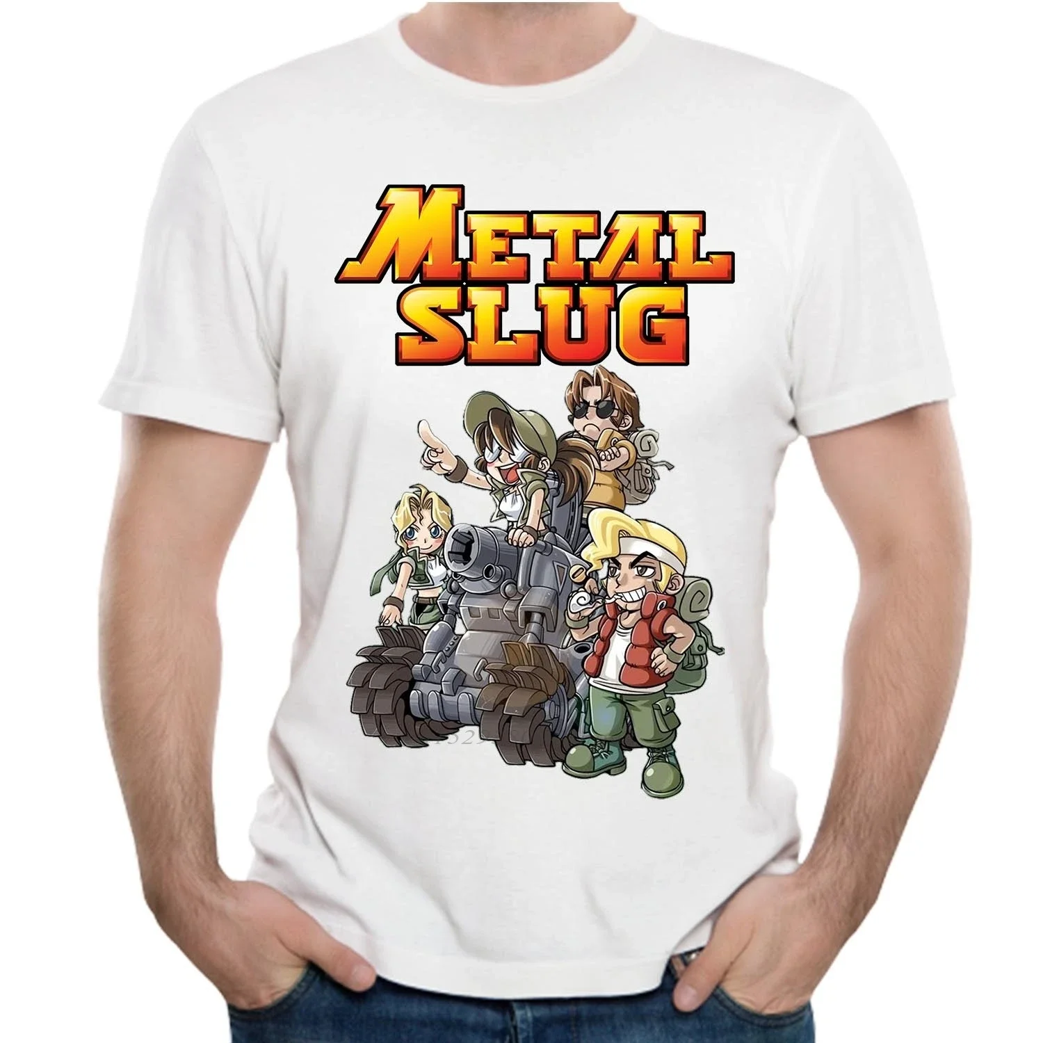 Metal Slug T Shirt Vintage Game Custom Graphic Homme Tee Shirt Japan Anime Custom Tee Company T-shirts For Men