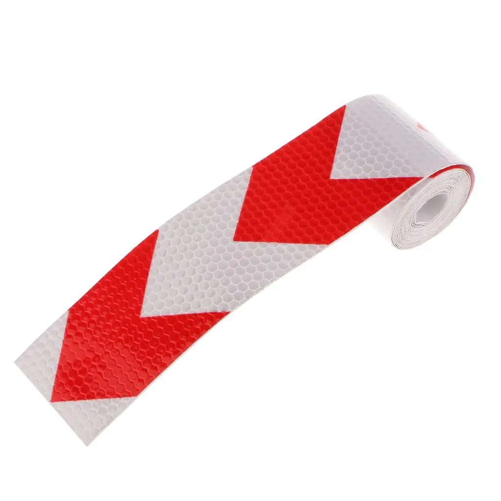 3M Red White Reflective Warning Conspicuity Tape Film Sticker , White 1
