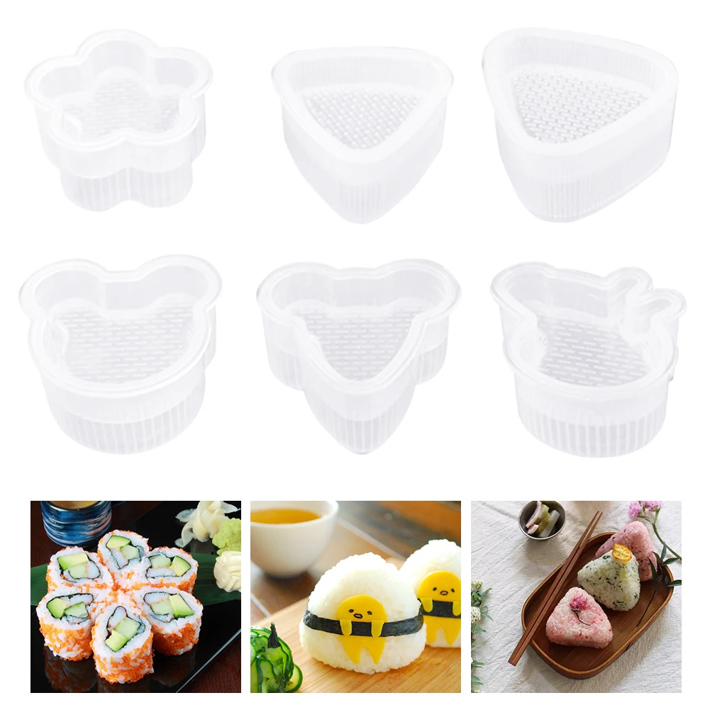 Sushi Rice Maker Mold Cartoon Shape Onigiri Rice Ball Set Japanese Press Maker Mold DIY Tools Bento Kitchen Gadgets Accessories