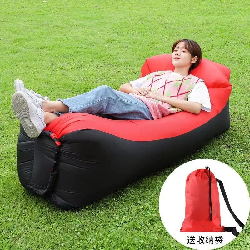 2024TrendOutdoor Products Fast Infaltable Air Sofa Bed Good Quality Sleeping Bag Inflatable Air Bag Lazy bag Beach Sofa 240*70cm