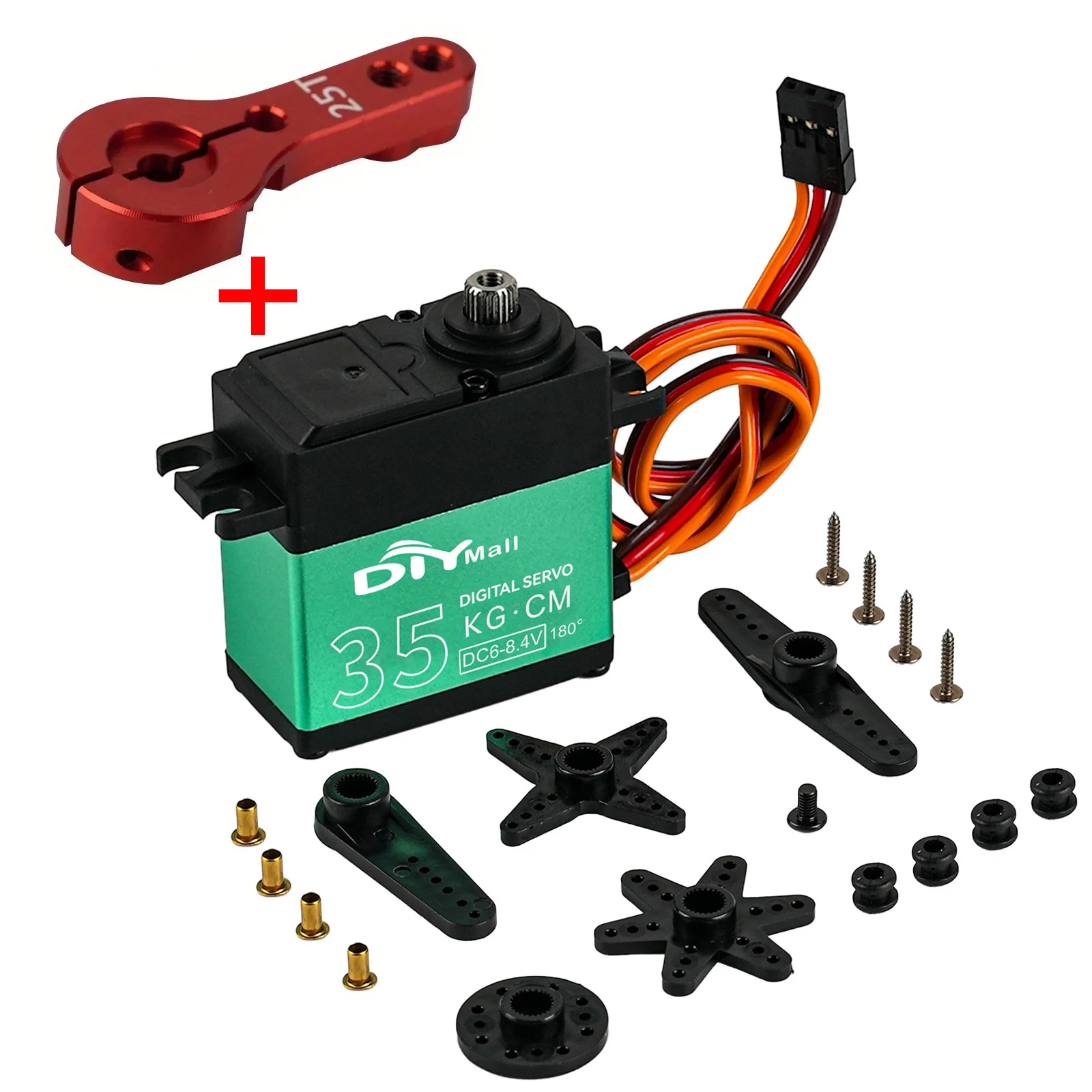 25Tメタルホーンアーム + 35KG防水デジタルサーボ - ステンレススチールギア高トルクサーボ 1/8 1/10 RCカー/クローラー/ロボット用