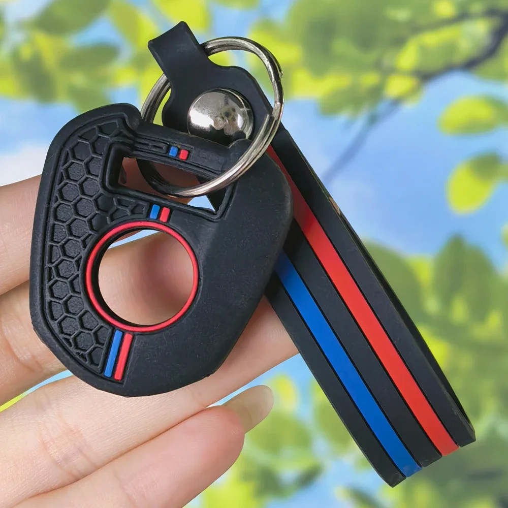 Stylish Sport Key Shell With Keychain, Honeycomb Silicone Cover For Honda CB650R CB500X CB500F CB1100 CB1000R CB125R CB300R