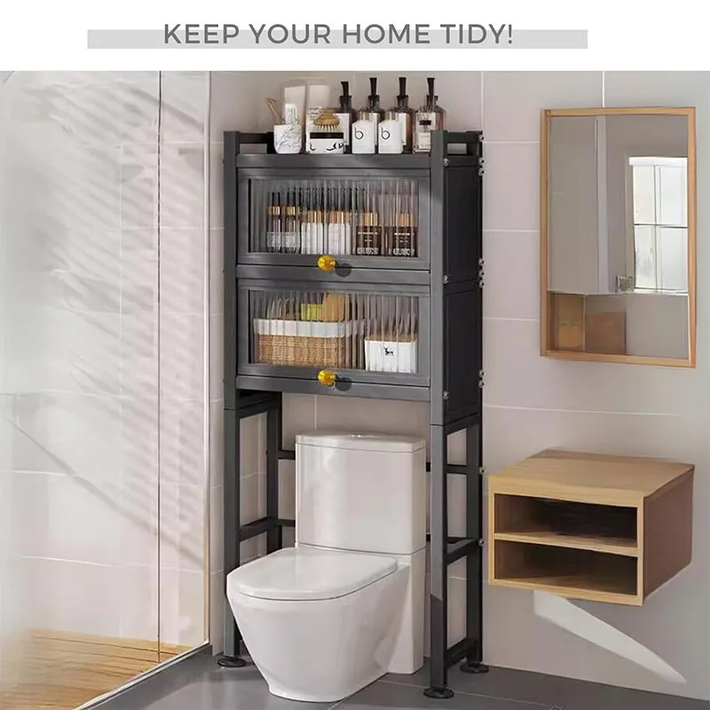 

Cross-border multi-functional shelf Home bathroom Smart toilet Top shelf Multi-layer balcony void shelf