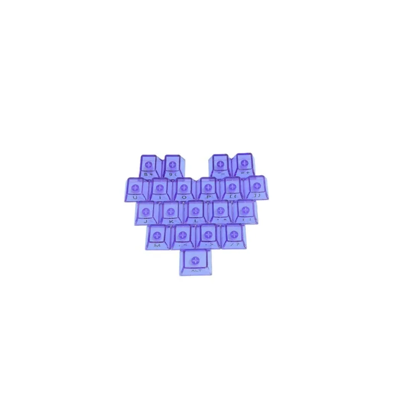 

Wholesale 21-key light-transmitting love keycaps customized powder-transparent cute personalized adaptation magnetic axis