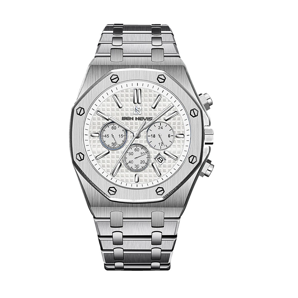

43MM Luxury Watches Men Wristwatch Install Quartz Movement Stainless Steel Strap Diving Men Wristwatch