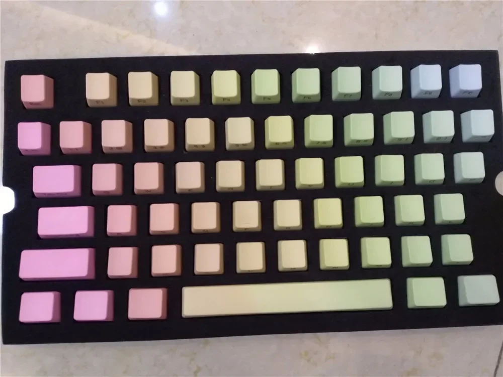 Colorful Rainbow PBT keycap OEM ANSI 104 keycaps for mx switch mechanical keyboard