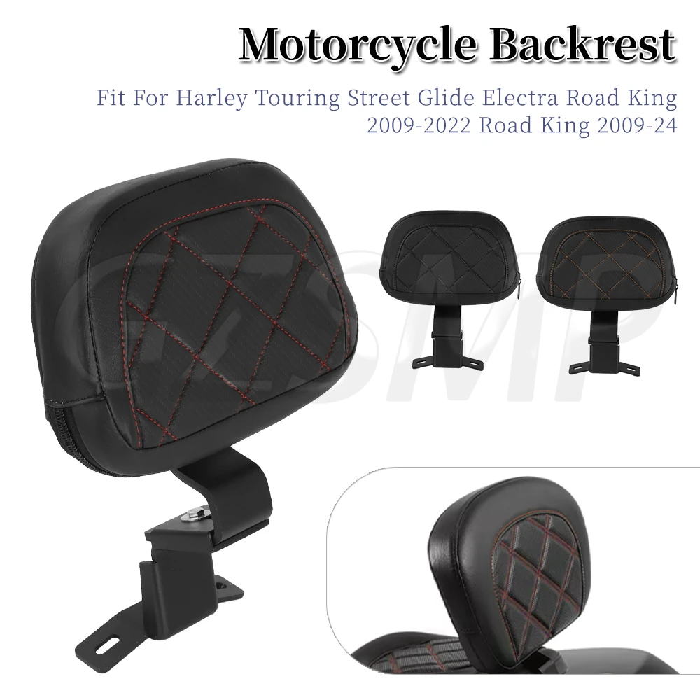 

Motorcycles Driver Rider Backrest Pad Front Back Rest Cushion Fit for Harley Touring Road King CVO Street Glide 2009-2023