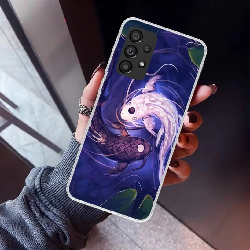 Japan Koi Fish Yin Yang Art Phone Case for Samsung Galaxy A15 A25 A35 A55 A14 A24 A34 A54 A13 A23 A33 A53 A12 A22 A32 A52 A05S A