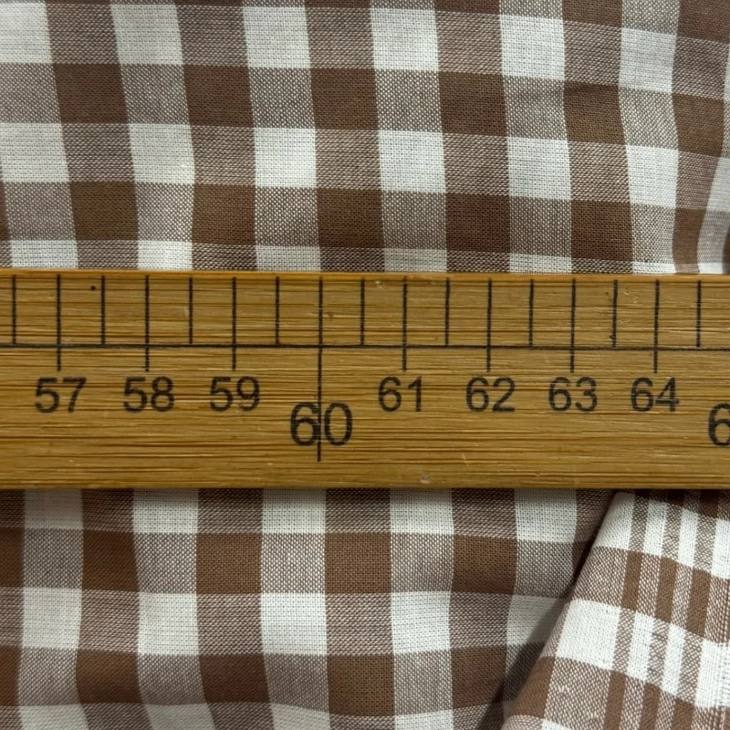 100% Cotton Fabric Yarn Dyed Plaid Beige White Soft Breathable Lightweight Summer for Shirt Dress Kids DIY Sewing Accessories