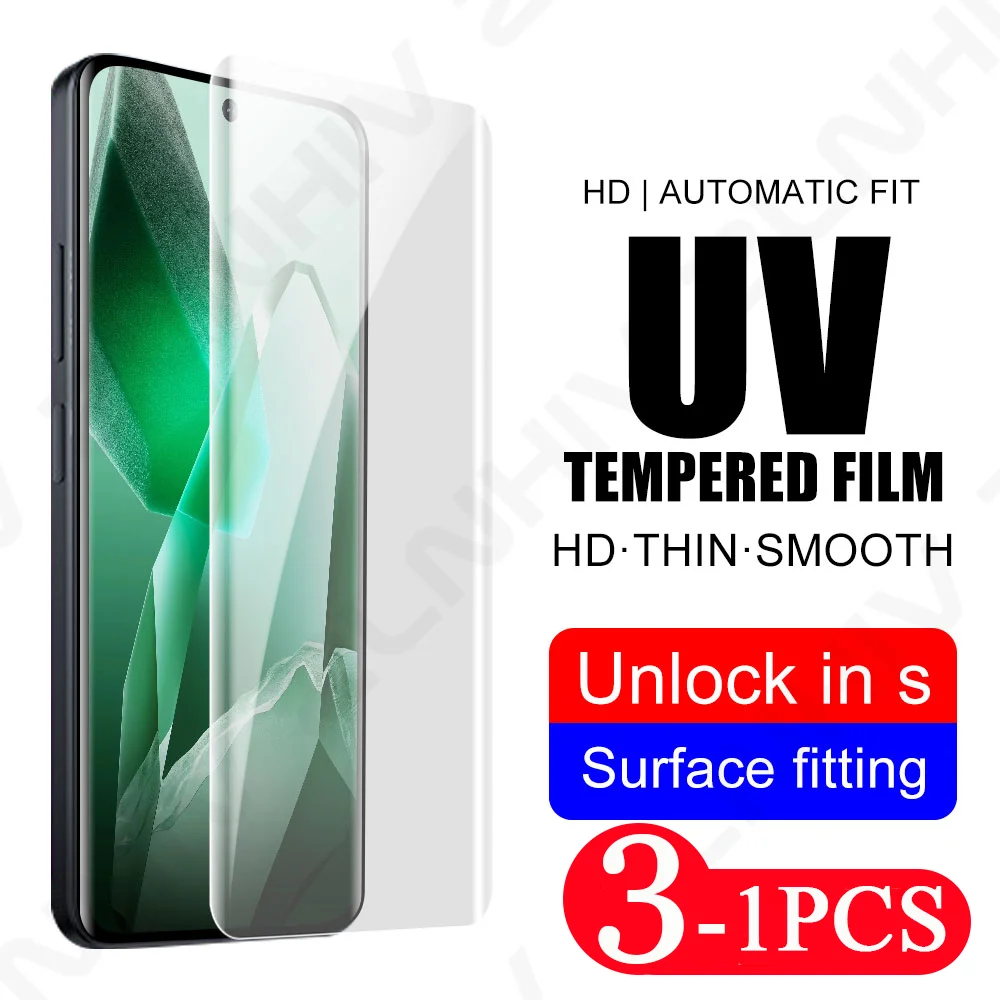 3/2/1Pcs UV Tempered Glass for Oneplus 13 12 11 Glass Smartphone Screen Protector 10 9 8 7T Pro Protective Film Ace 3 2 Pro