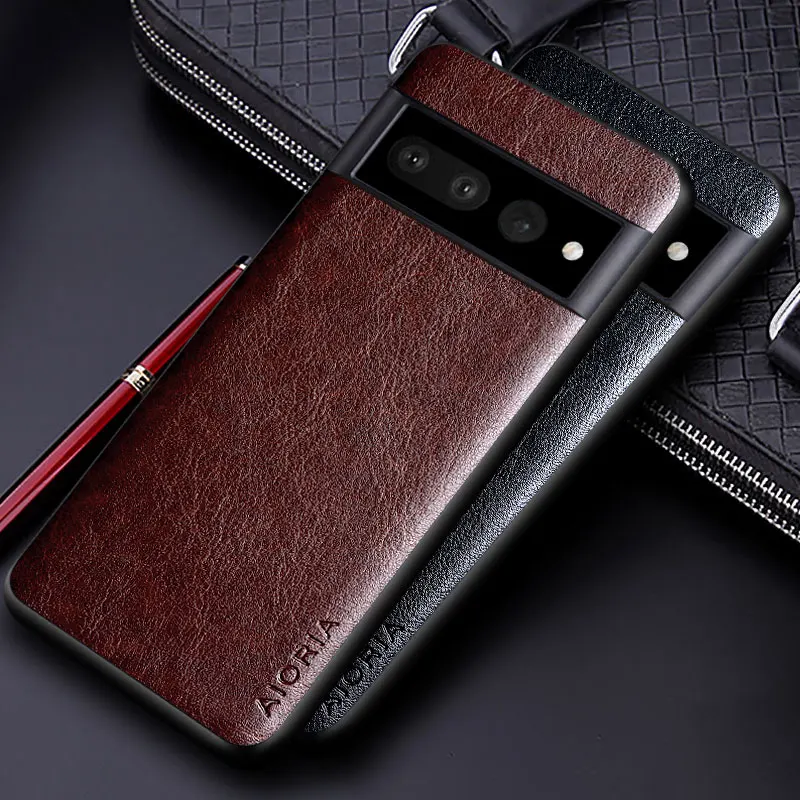 Funda de cuero PU de lujo para Google Pixel 7 Pro 7A, diseño de color sólido, funda suave y dura para PC, funda para google pixle 7