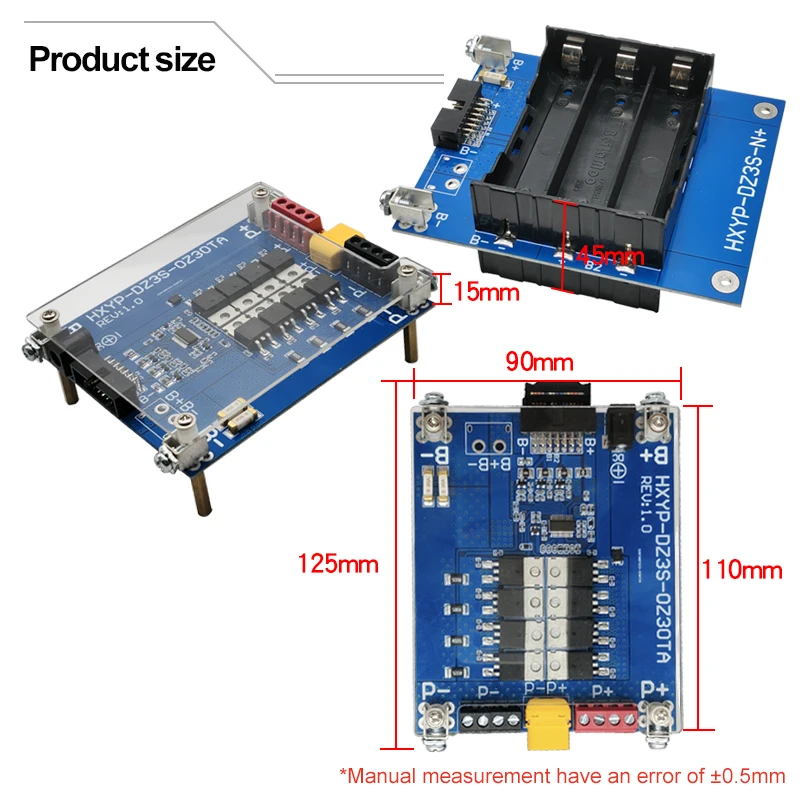 DIY 12V 3S Power Wall Battery Holder 18650 Battery Pack with 3S 30A BMS 3S1P 3S2P Battery box/storage