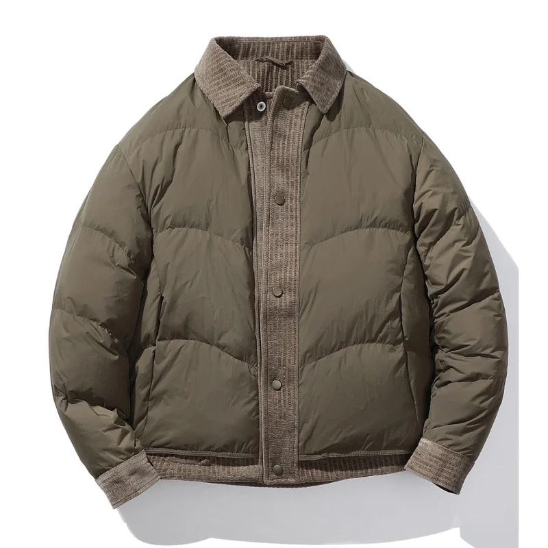 

Мужская зимняя легкая стеганая куртка с утеплителем, термостойкая, с воротником-стойкой, модная повседневная, из полиэфирного волокна, с наполнителем из искусственного пуха