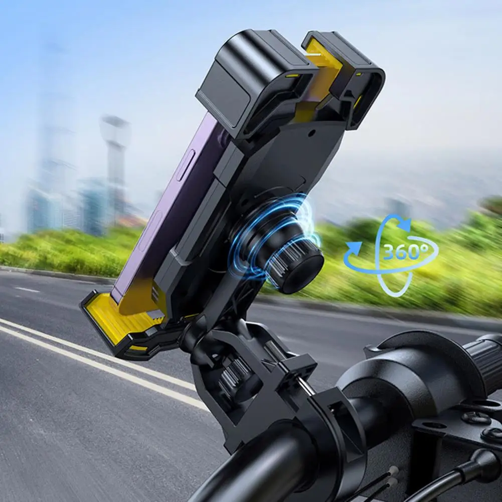 Bike Supplies Universal Bike Phone Mount Anti-shake Motorcycle Holder with High Stability 360-degree Adjustable Bracket