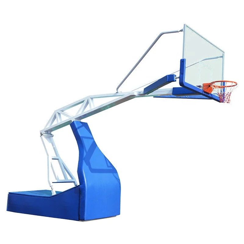 FIBA standard basketball hoop 10ft manual hydraulic folding adjustable outdoor court basketball stand