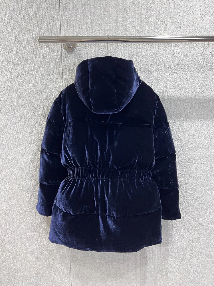 SVORYXIU hiver mode noir décontracté doudoune pour les femmes, col rond à manches longues ample fermeture éclair doudoune