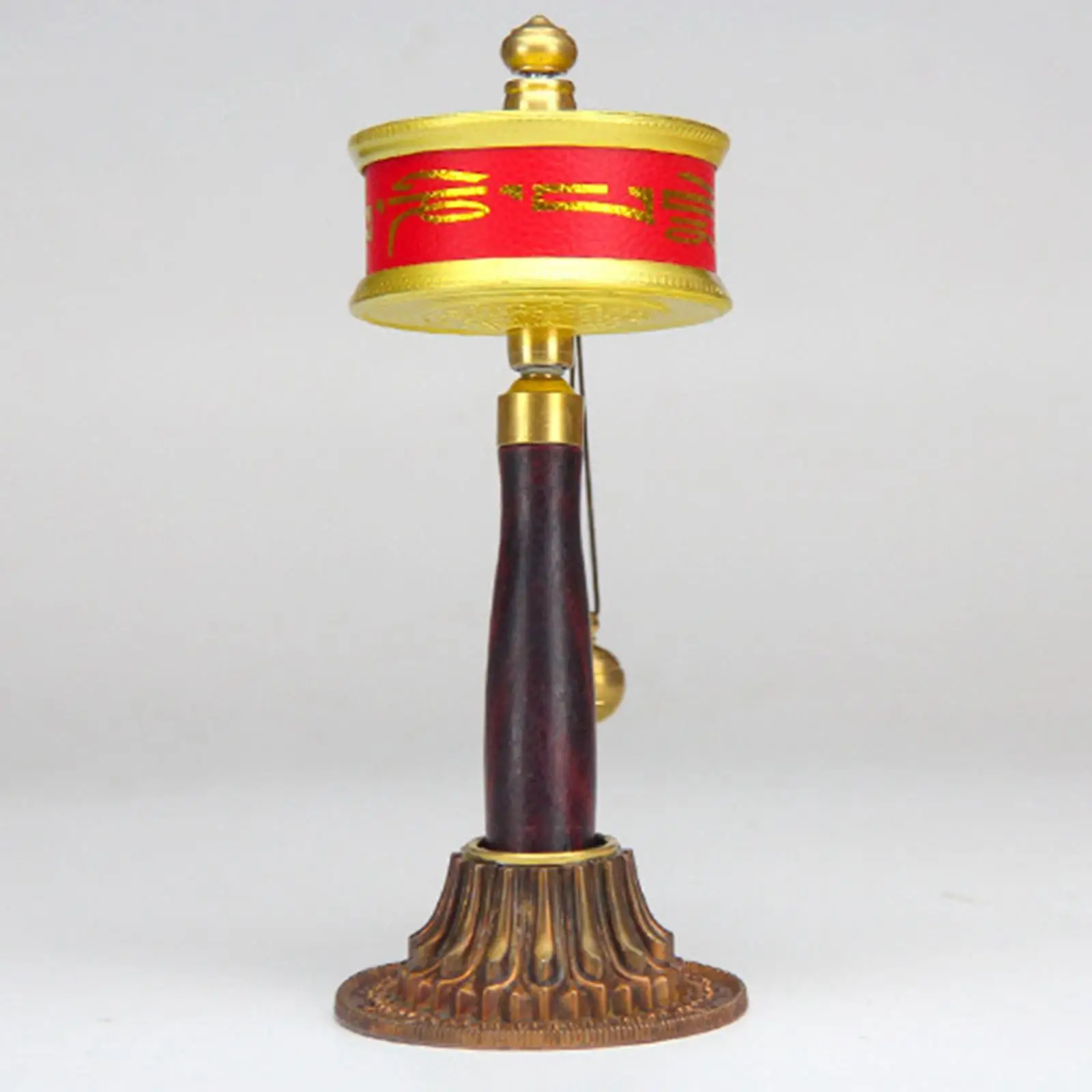 Prayer Wheel Base Brass Buddhist Decor Stand Zen Decorative Ornament for Home Office Bedroom