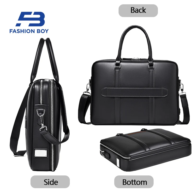 [FASHION BOY] Men's Briefcase New High-Capacity Business Handbag Multi Functional Waterproof Compuer Office Bags