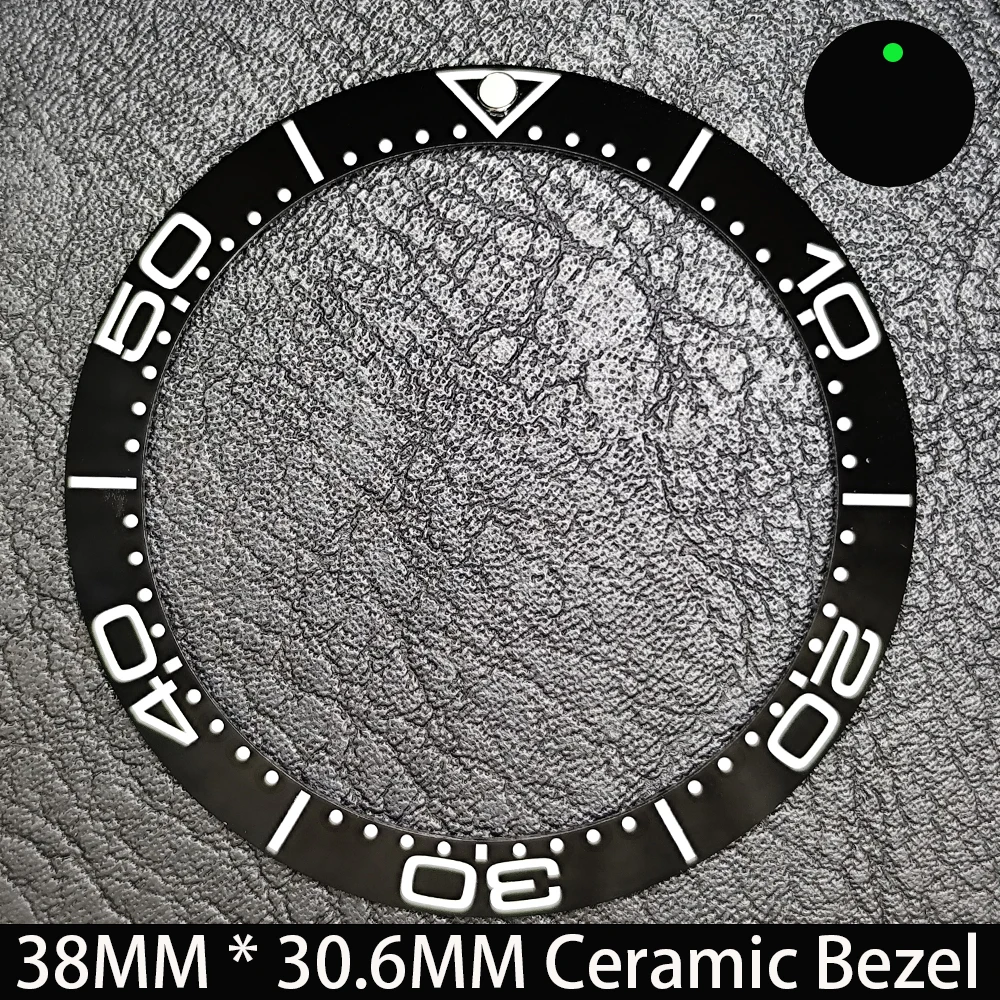 Schräge 38mm * 30,6mm Keramik/Aluminium Blau Leuchtende Lünette GMT und Taucheruhr-Einsatz Passend für 40mm Uhrengehäuse Ersatz-Uhrenteil – Detail 26