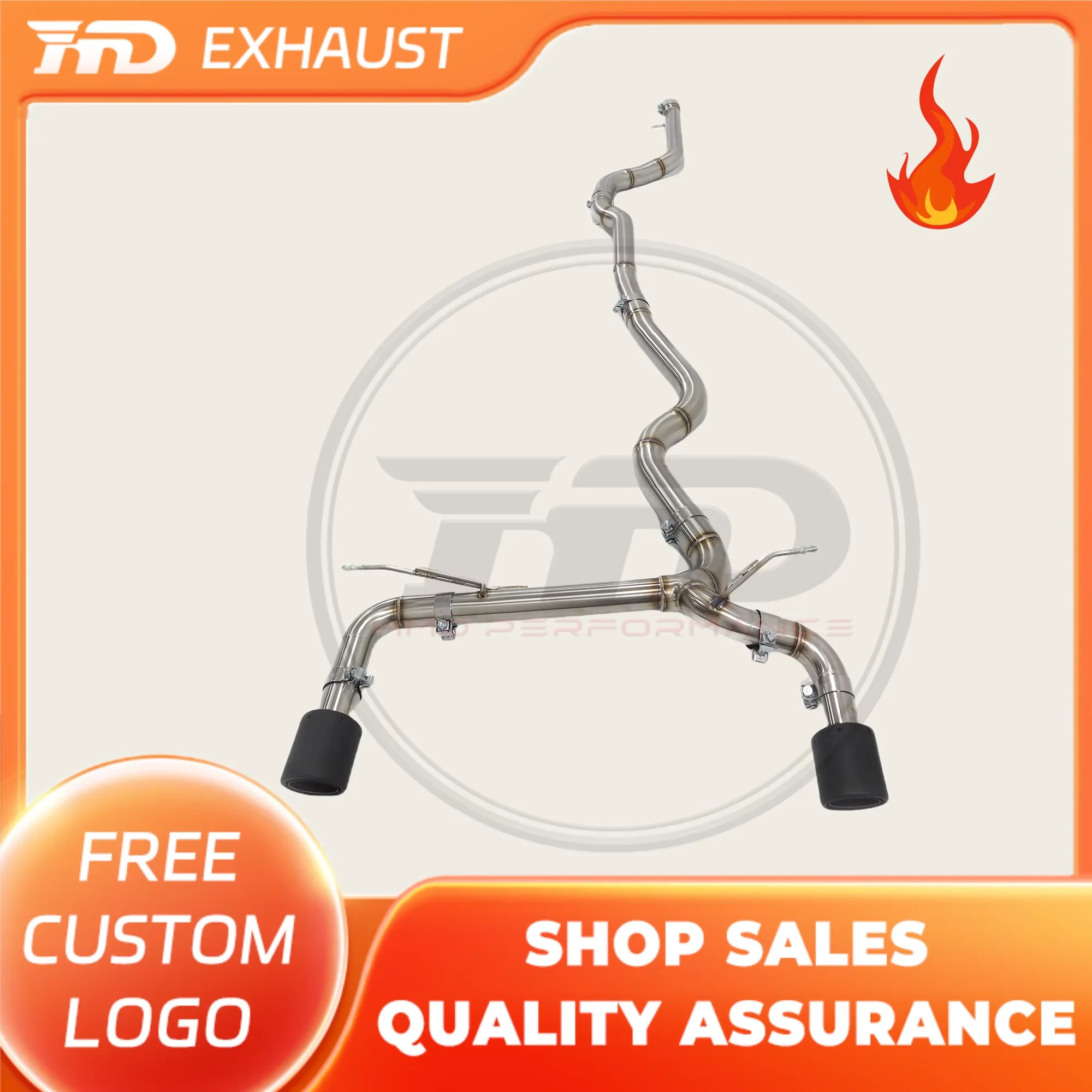 

HMD Hot Sales SS304 Exhaust Catback for BMW 420i 425i 430i F32 F36 B48 Engine 2017+ Straight Through Tube Without Valve