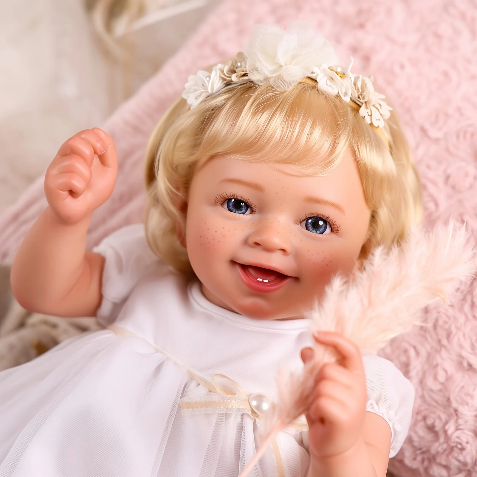 BABESIDE Realistyczne lalki Reborn - 20-calowa realistyczna lalka dziewczynka z zestawem akcesoriów Prezent dla dzieci w wieku 3+