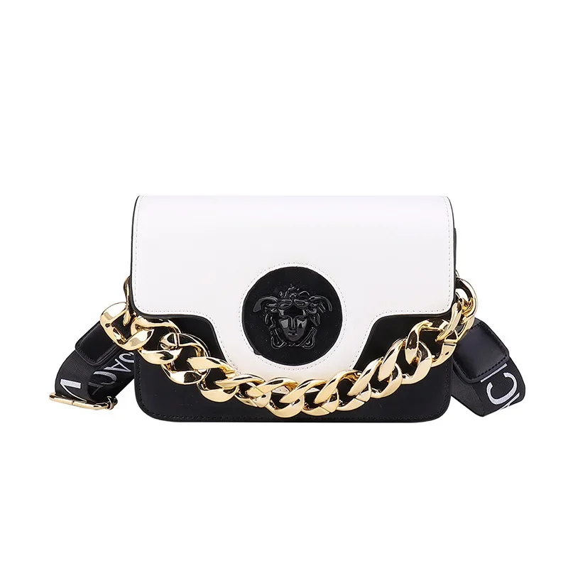 Light Luxury Women's Shoulder Crossbody Bag Retro Chain Simple Ladies' Handbag Texture Small Square Color Block Messenger Bag