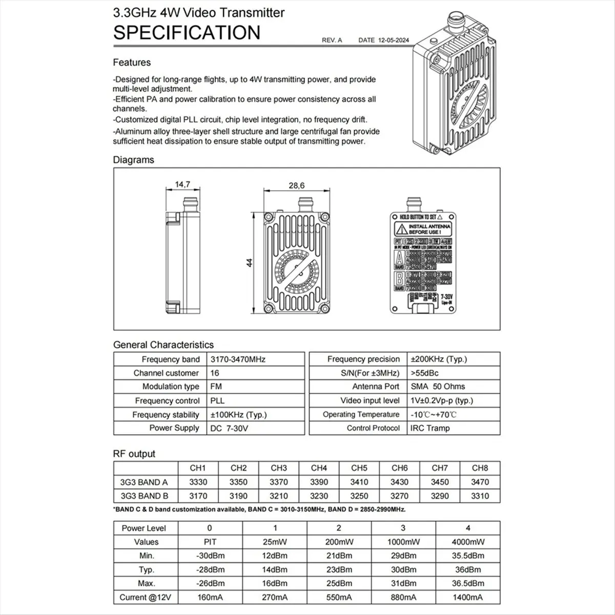 3.3G 4W Vtx 16-CH F… - image