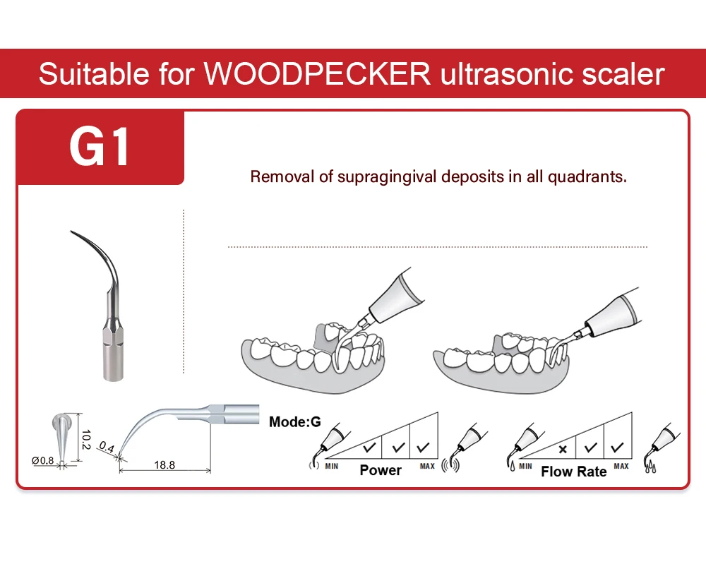 Dental Ultrasonic Scaler Tip Scaling Periodontics Endodontics Fit For WOODPECKER SATELEC NSK Ultrasonic Scaler handpiece