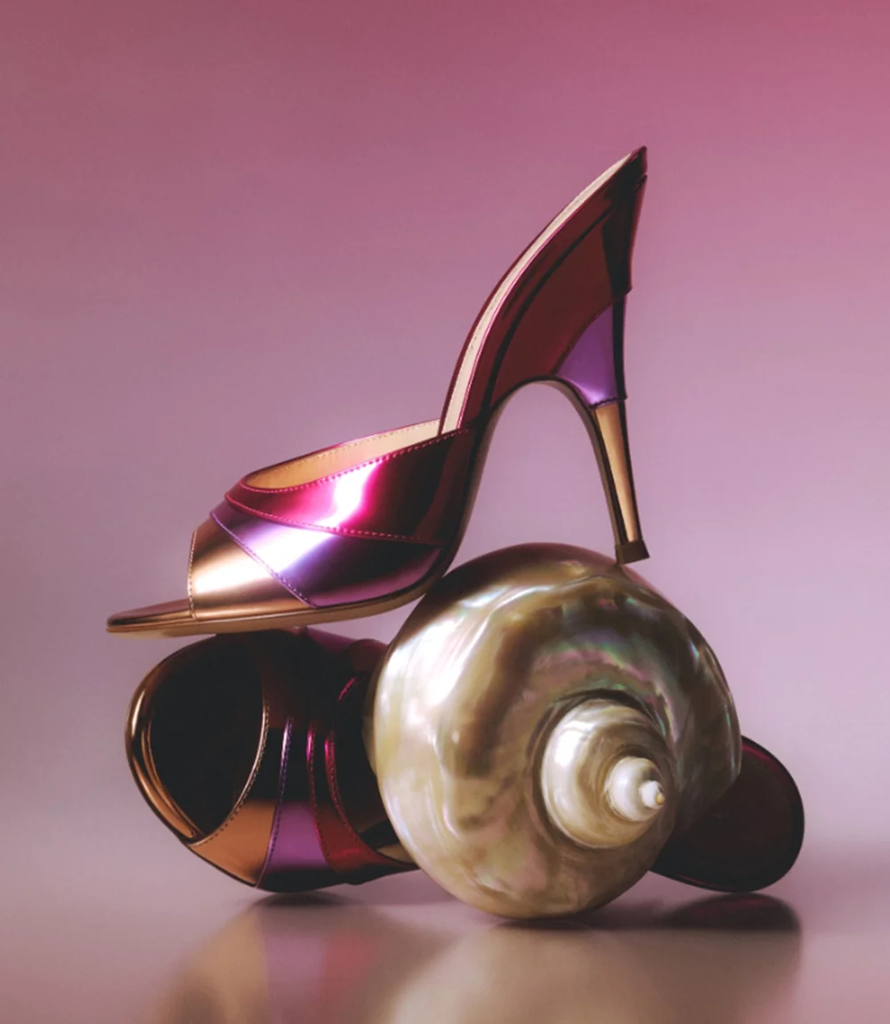 

New Pink-Purple Leather Peep-Toe Stiletto Heels Sandals Sexy Color-Blocked Design Perfect for Summer Wearing Outside