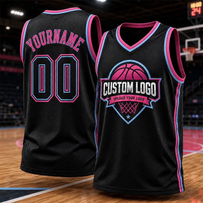 Fashion Striped Basketball Jersey For Men Custom Logo Name Number 3D Printed Sports Tank Tops Loose Breathable Team Uniforms