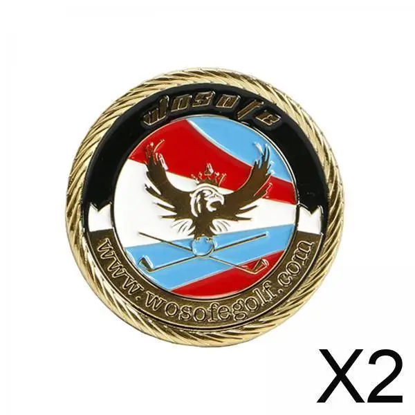 

2xZinc Alloy Golf Ball Marker Magnetic Sign Training Position Mark Keepsake
