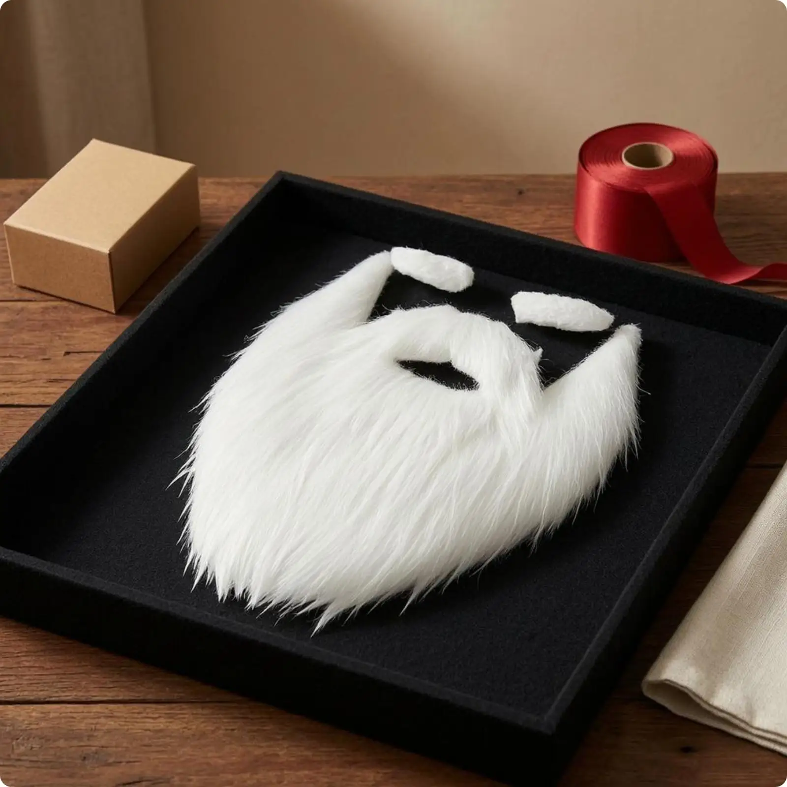 Santa Beard Set Elastic Straps White Santa Costume Beard Cloth Material