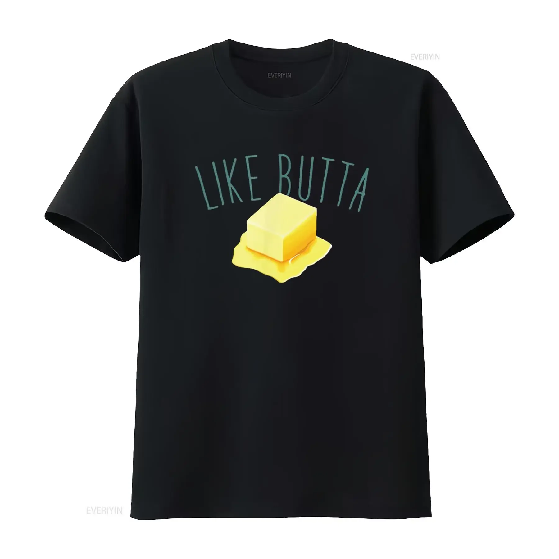 Womens Like Butta Melting Pat of Butter T Shirt Black 2X Large vintage Washed fashion Casual Top For Everyday Wear Breathable