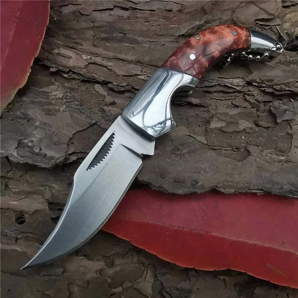 1PC High Hardness Stainless Steel Folding Knife,EDC Portable Pocket Knife,Sharp Fruit Knife,Outdoor Camping Knife,Barbecue Knife